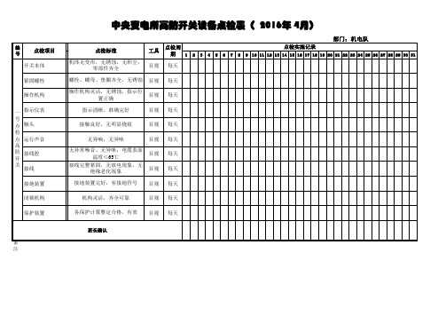 中央变电所点检记录表