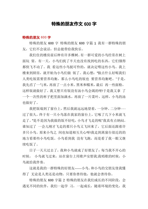 特殊的朋友作文600字