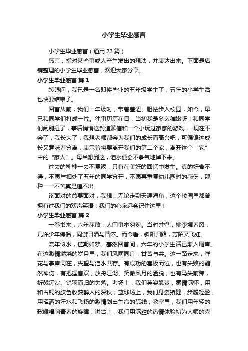 小学生毕业感言