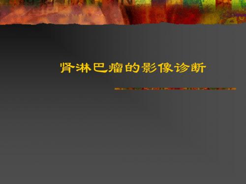 肾淋巴瘤的影像诊断