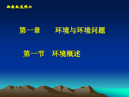 环境概述精编课件