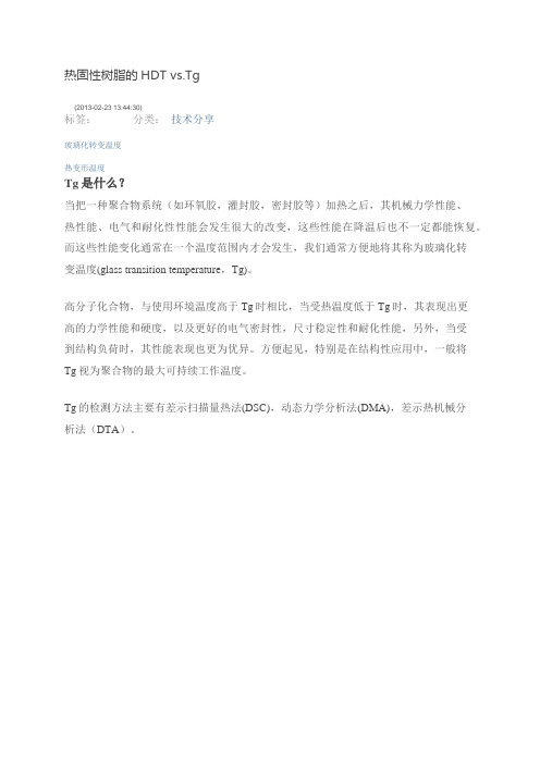 热固性树脂的HDT vs