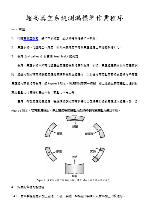 超高真空系统测漏标准作业程序