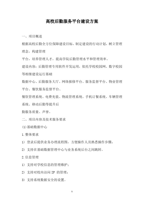 产品方案-后勤服务平台建设