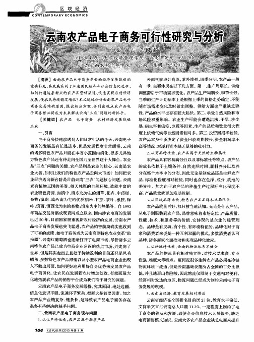 云南农产品电子商务可行性研究与分析
