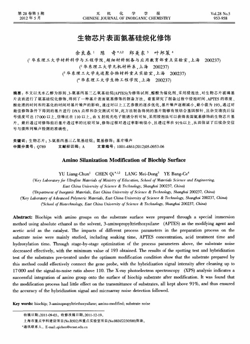 生物芯片表面氨基硅烷化修饰