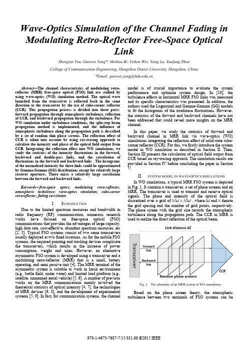 2Wave-optics simulation of the channel fading in modulating retro-reflector free-space optical link