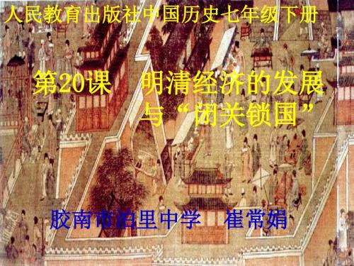 54391明清经济发展和闭关锁国11页PPT