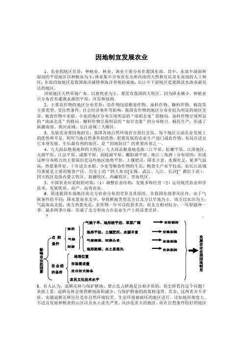 因地制宜发展农业 重点 1