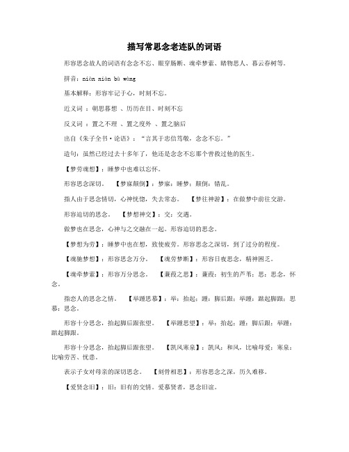 描写常思念老连队的词语