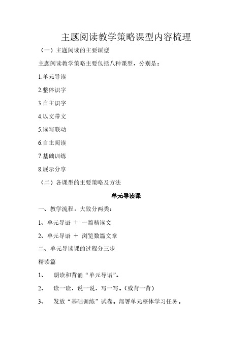 主题浏览教学策略课型内容梳理