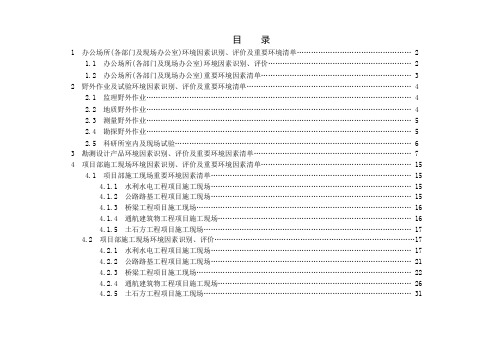 QES环境因素识别、评价表(监理三体系)