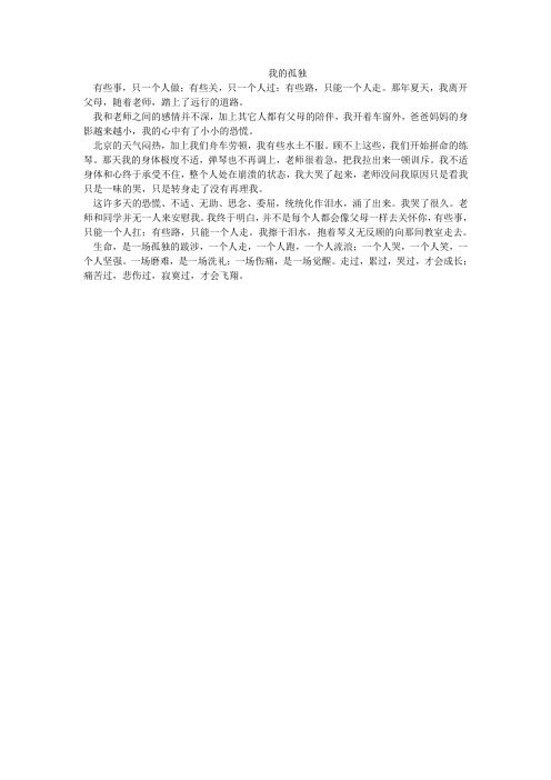 我的孤独