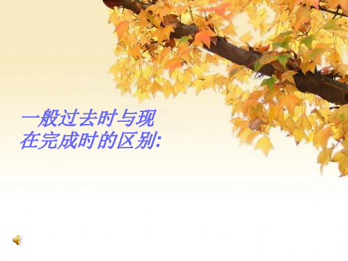 一般过去时与现在完成时的区别 PPT课件