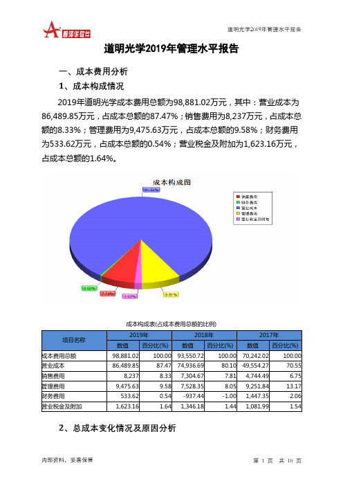 道明光学2019年管理水平报告