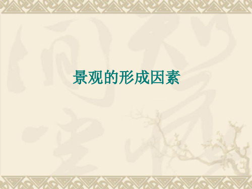景观的形成因素