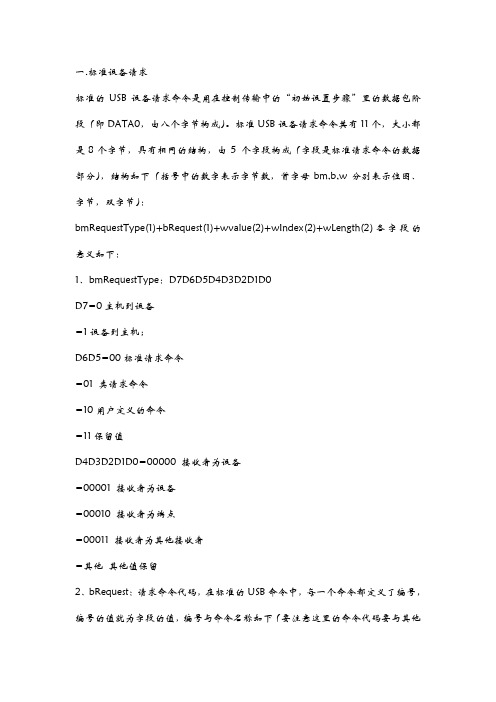 USB的标准请求