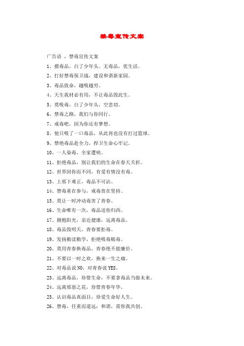 禁毒宣传文案