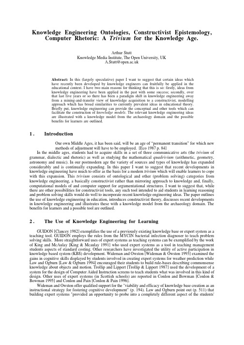 Knowledge Engineering Ontologies, Constructivist Epistemology, Computer Rhetoric A Trivium