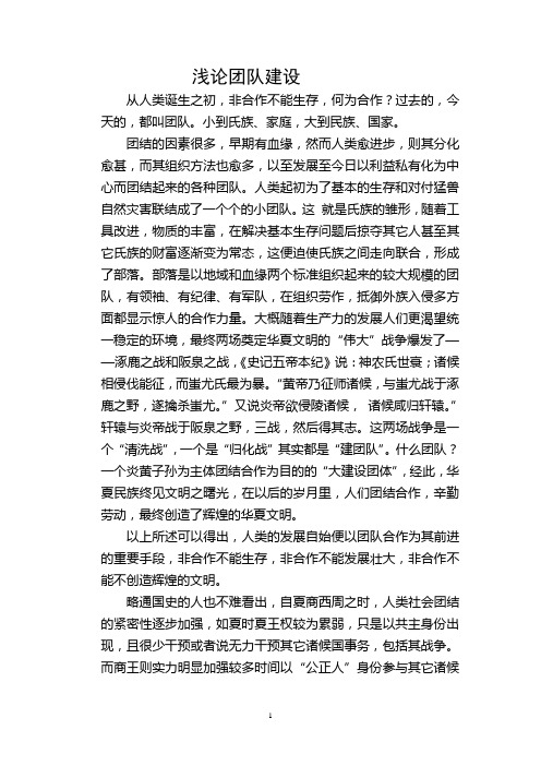 浅论团队建设