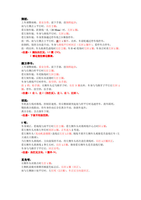 驾照考试 科目二 场地