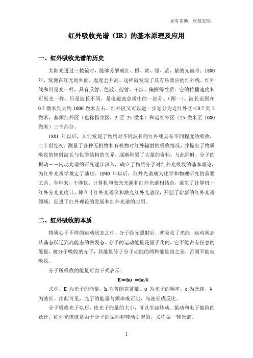 红外吸收光谱(IR)基本原理及应用