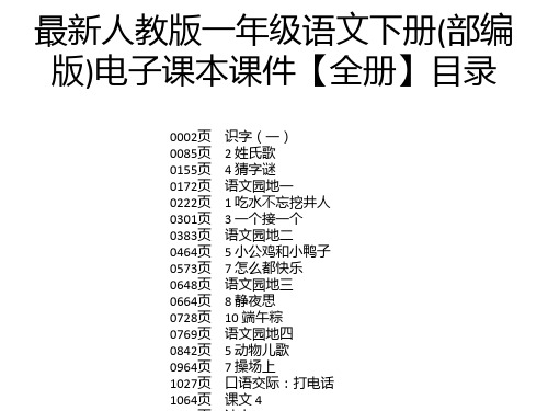 最新人教版一年级语文下册(部编版)电子课本课件【全册】