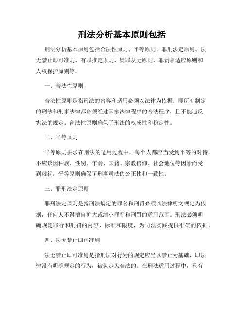 刑法分析基本原则包括