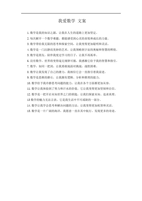 我爱数学 文案