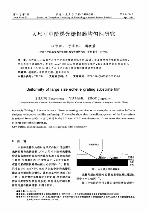 大尺寸中阶梯光栅铝膜均匀性研究