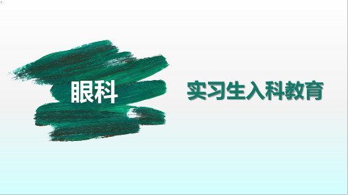 眼科实习入科教育PPT演示课件