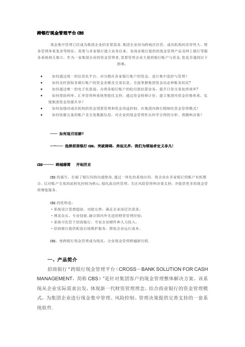 招商银行-跨银行现金管理平台CBS