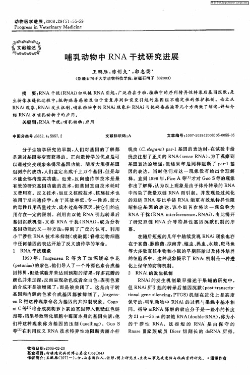 哺乳动物中RNA干扰研究进展