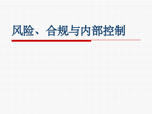 风险、合规与内部控制ppt