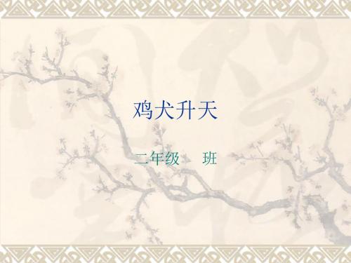精彩两分钟—鸡犬升天