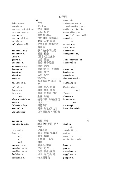 Module 3 单词表