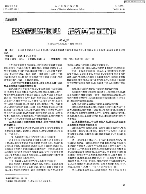 坚持党建带团建 推动共青团工作