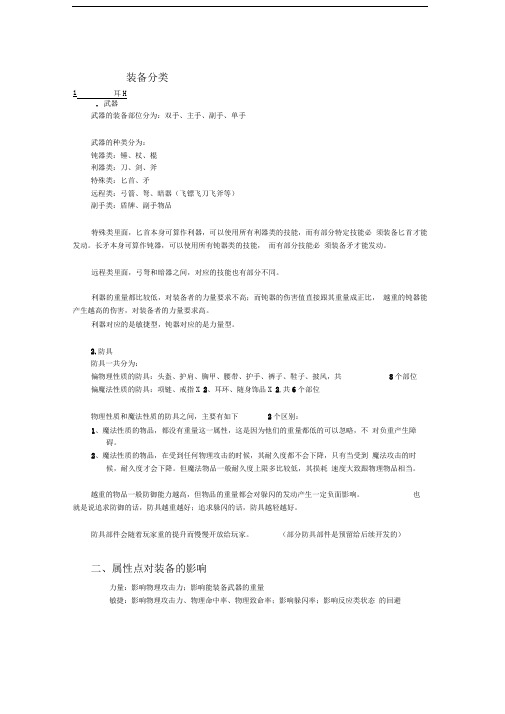 装备体系初稿