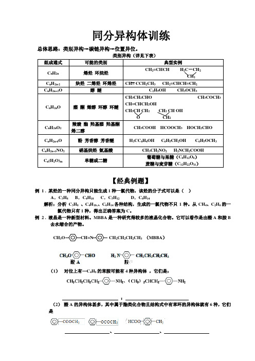 化学同分异构体详细例题解释