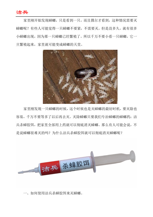 家里偶尔发现一只蟑螂怎么处理
