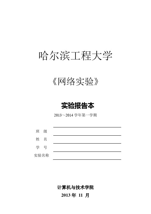 计算机网络实验路由器配置实验(哈工程)