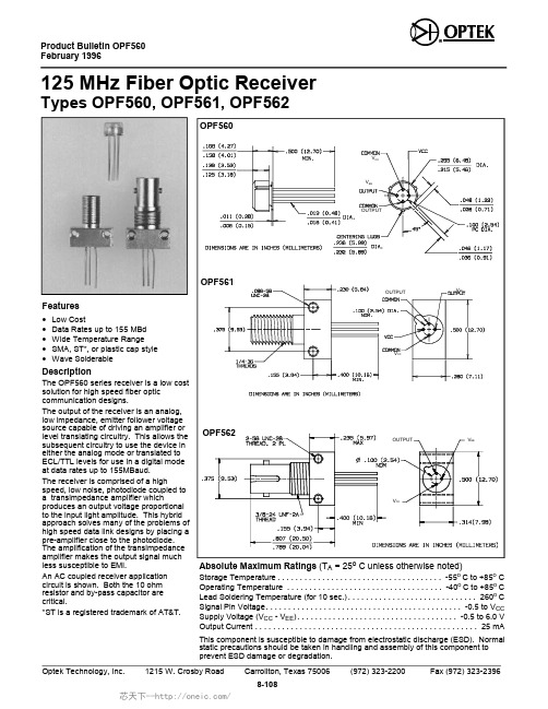 OPF560,OPF562, 规格书,Datasheet 资料