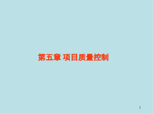 工程项目质量管理第五章 项目质量控制