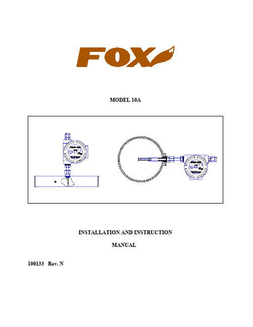 FOX 热质型号10A安装使用手册-英文