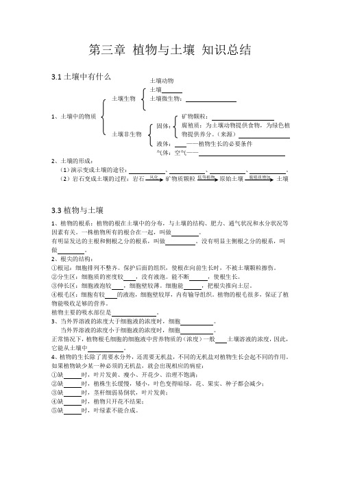 八年级下 第三章 植物与土壤 知识总结