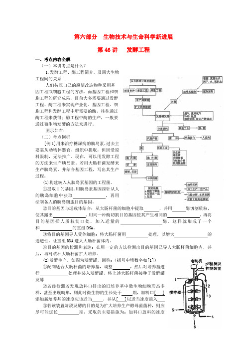 高三生物复习 第46讲 发酵工程 教案