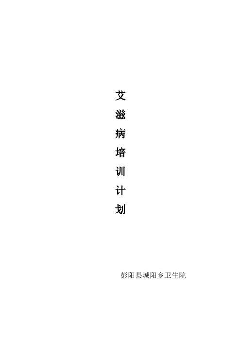 艾滋病培训计划