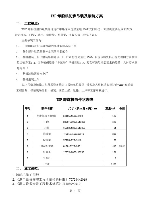 TKF卸船机吊装施工方案23页
