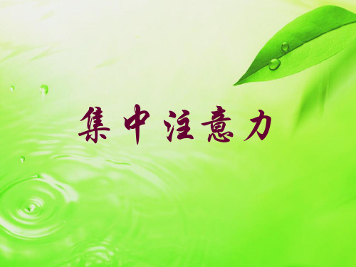 主题班会课件——集中注意力 通用版(共13张PPT)