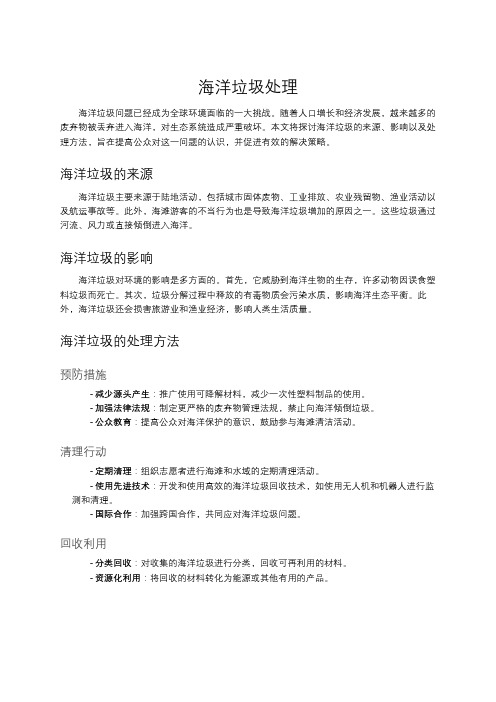 海洋垃圾处理